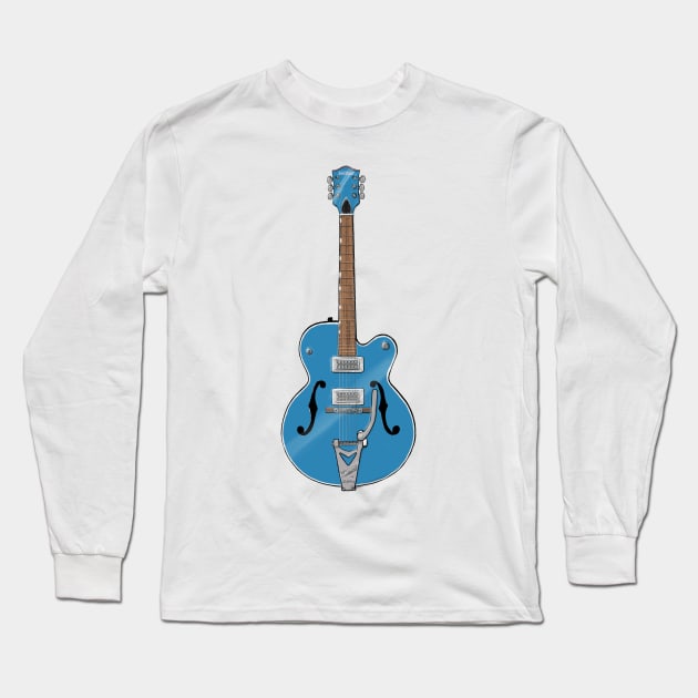 Solo Sky Blue Guitar Long Sleeve T-Shirt by saintchristopher